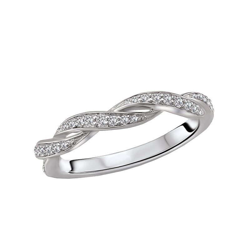 Aurenza Classics 14K White Gold Diamond Braided Wedding Band