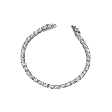 Chic Lab Grown Oval Diamond Bracelet in 14K White Gold
