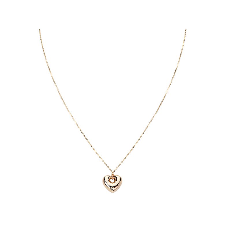Luxora Italian 14kt Gold Heart Necklace | Puffed Heart Design