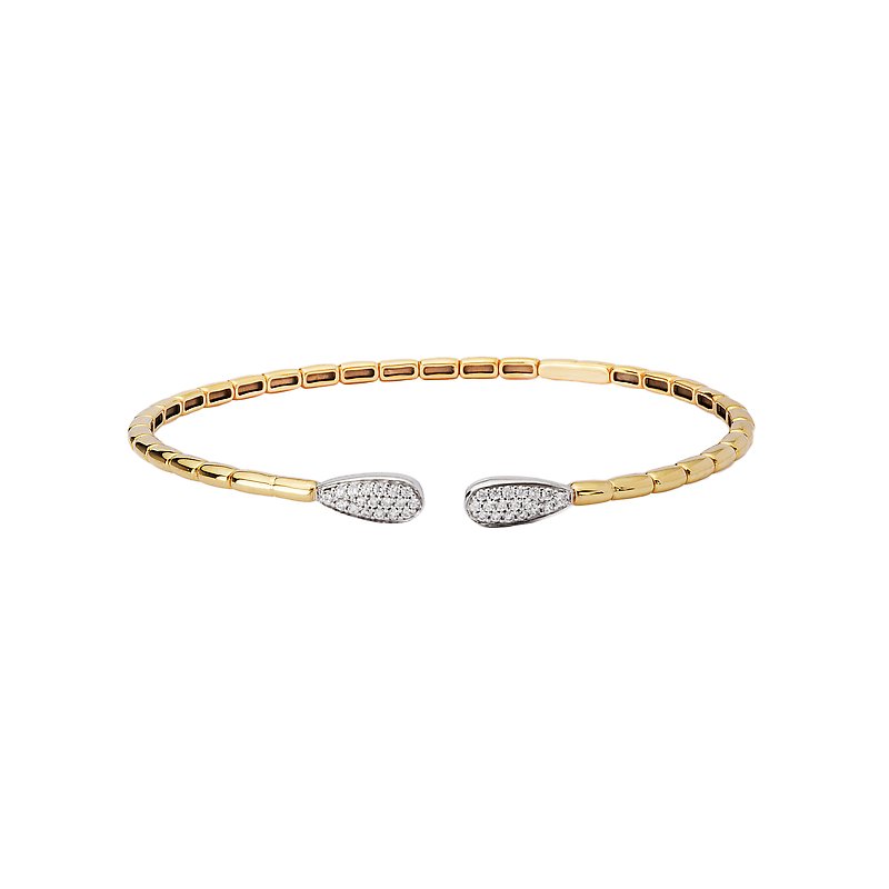 Luxora 14kt Yellow Gold Diamond Open Front Cuff Bracelet