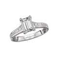 Orbelle Diamond Hidden Halo Engagement Ring | 14K White Gold Emerald Cut