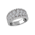 Luxora Four Row Diamond Fashion Ring in 14K White Gold - D 3ctw Size 7