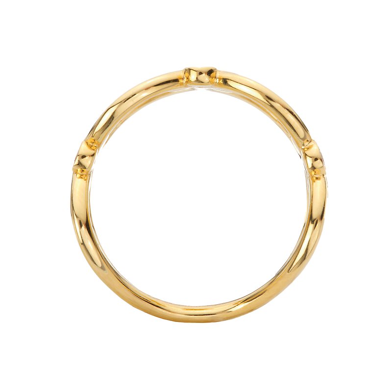 Luxora 14K Yellow Gold Loop Pattern Diamond Fashion Ring