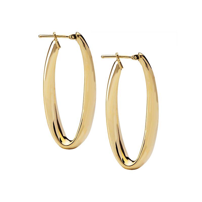 Luxora 14K Yellow Gold Italian Hollow Hoop Earrings