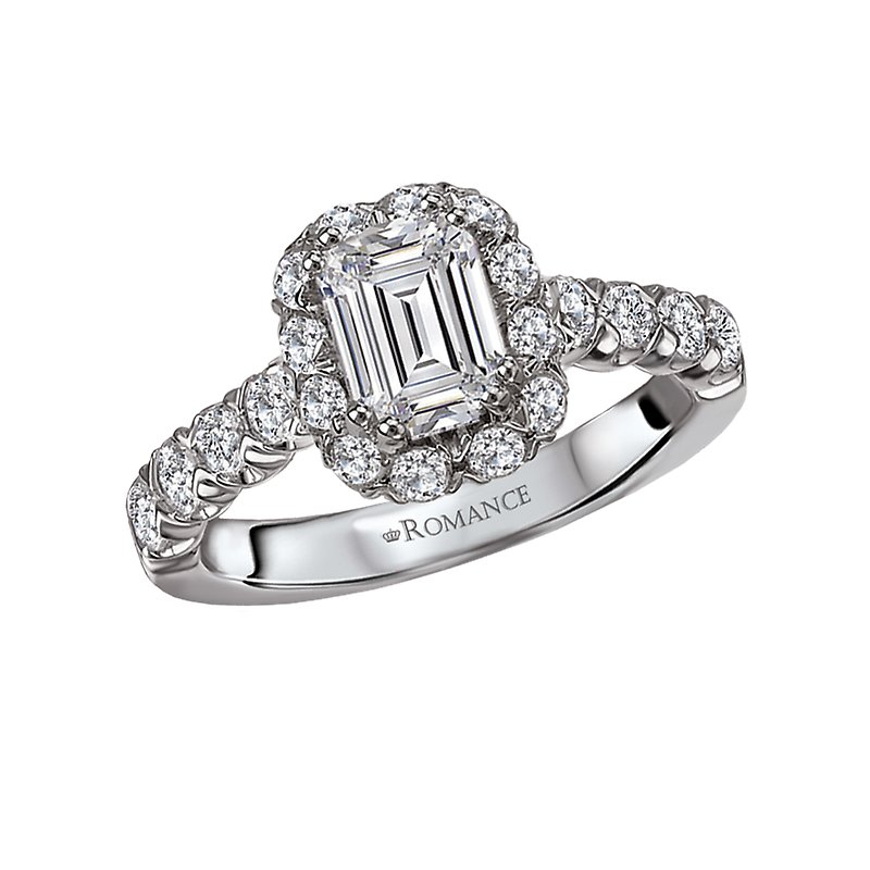 Orbelle Halo Diamond Ring Semi-Mount 14K White Gold