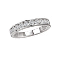 Aurenza Classics 14K White Gold Diamond Wedding Band - Straight Style, Round Cut Stones