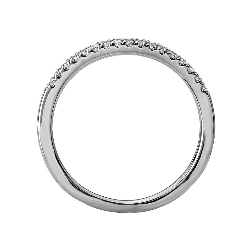 Glemera Matching Wedding Band in 14K White Gold with Round Faceted Diamonds