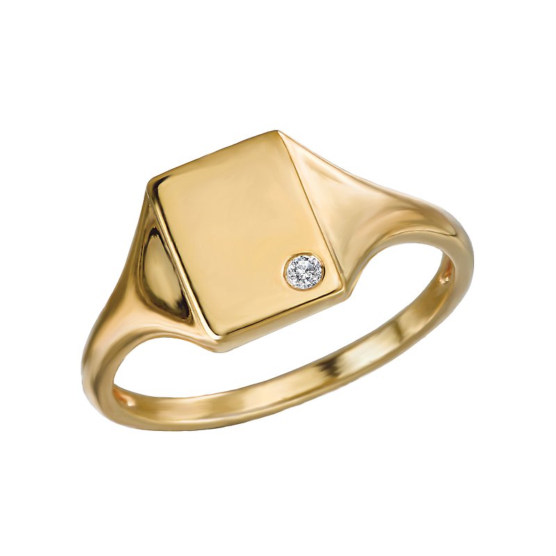 Luxora 14kt Yellow Gold Diamond Signet Ring - Classic Style