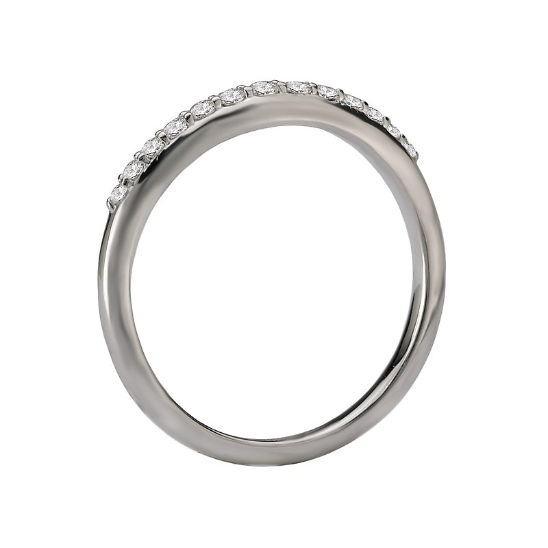 Glemera Matching Wedding Band - 14K White Gold Tapered Diamond Ring