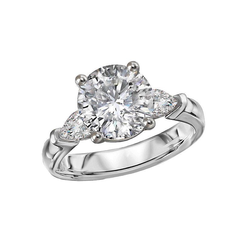 Chic 14K White Gold Pear Shaped Lab Grown Diamond Engagement Ring