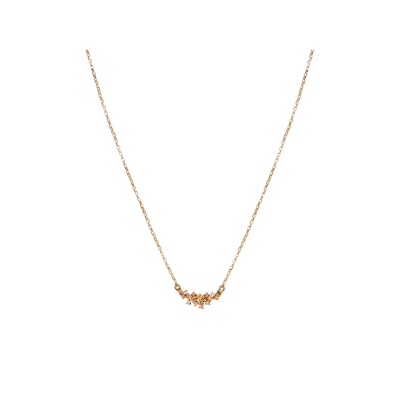 Luxora 14K Yellow Gold Round Diamond Cluster Pendant Necklace