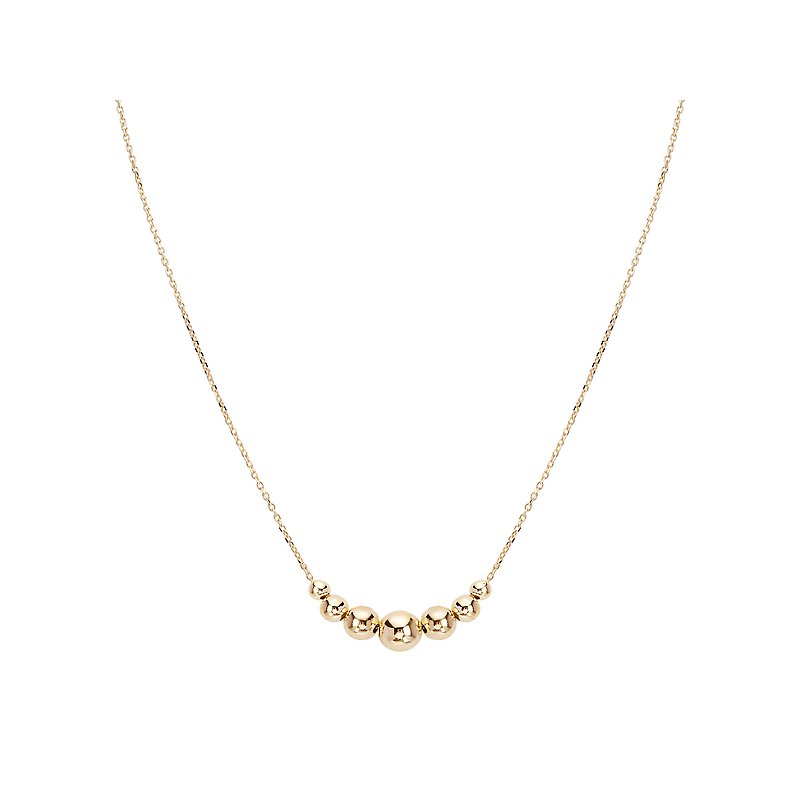 Luxora Italian 14kt Yellow Gold Bead Necklace | Adjustable Lariat Style