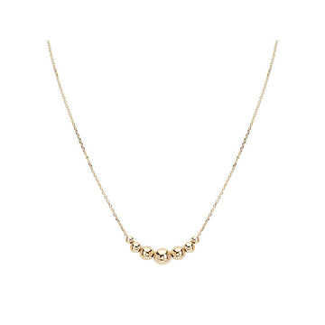 Luxora Italian 14kt Yellow Gold Bead Necklace | Adjustable Lariat Style