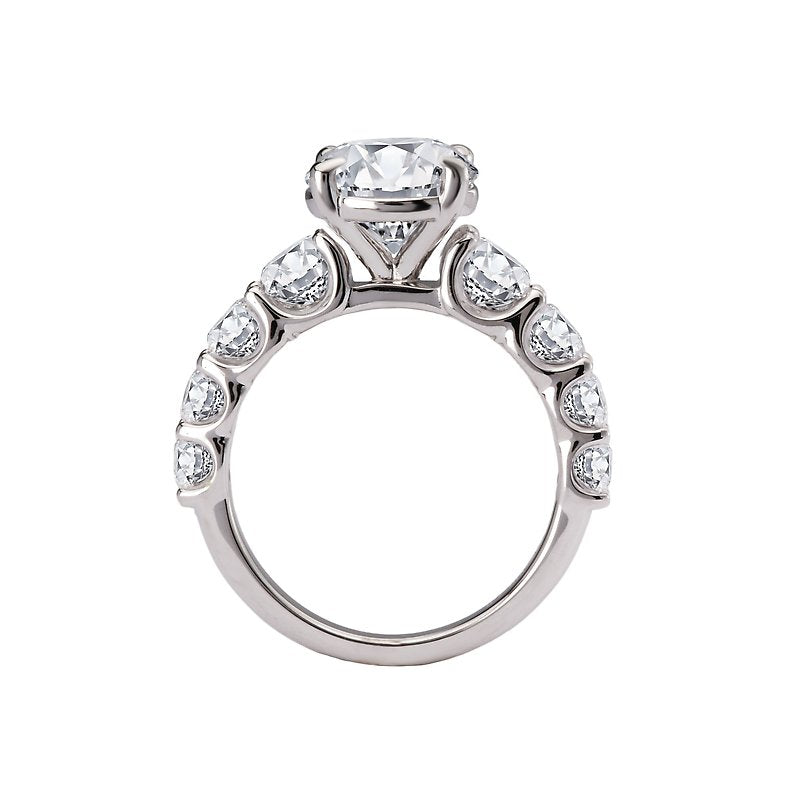 Orbelle Lab Grown Diamond Band Semi-Mount Engagement Ring - Bandora 14K White Gold Round Cut 8.2mm