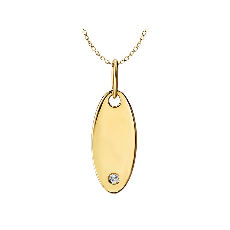 Luxora 14kt Yellow Gold Oval Diamond Pendant Necklace