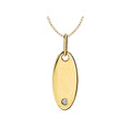 Luxora 14kt Yellow Gold Oval Diamond Pendant Necklace