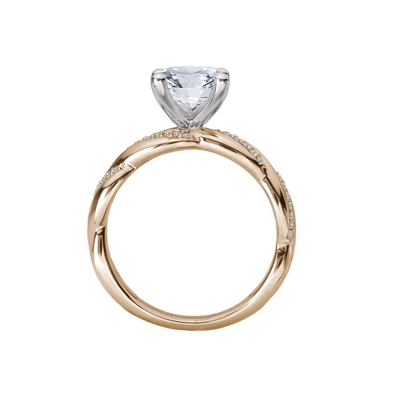 Orbelle 14K Yellow Gold Swirled Diamond Semi-Mount Engagement Ring