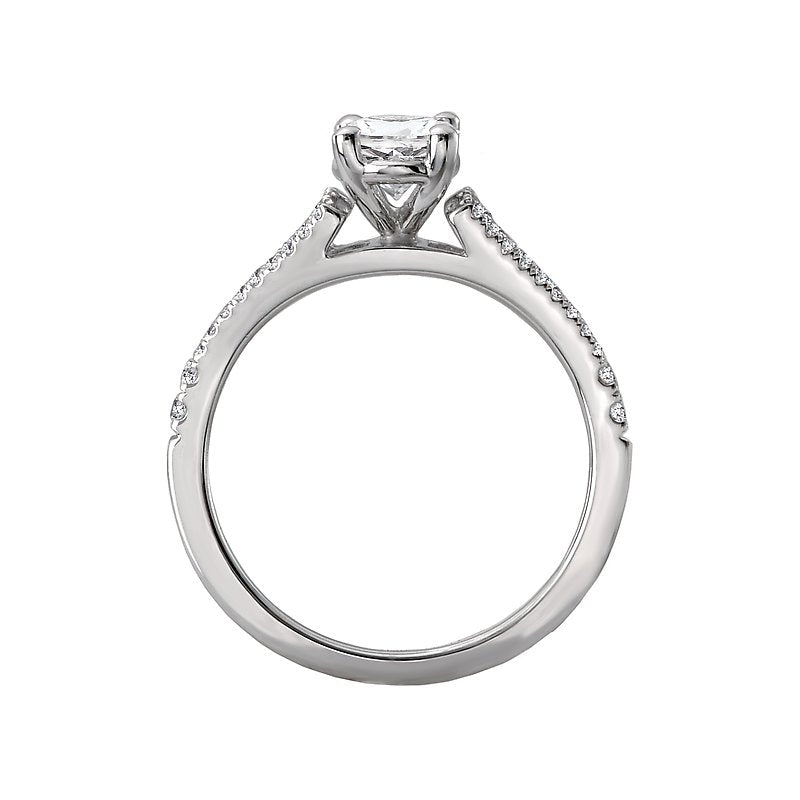 Glemera Bandora 14K White Gold Oval Diamond Split Shank Semi-Mount Ring
