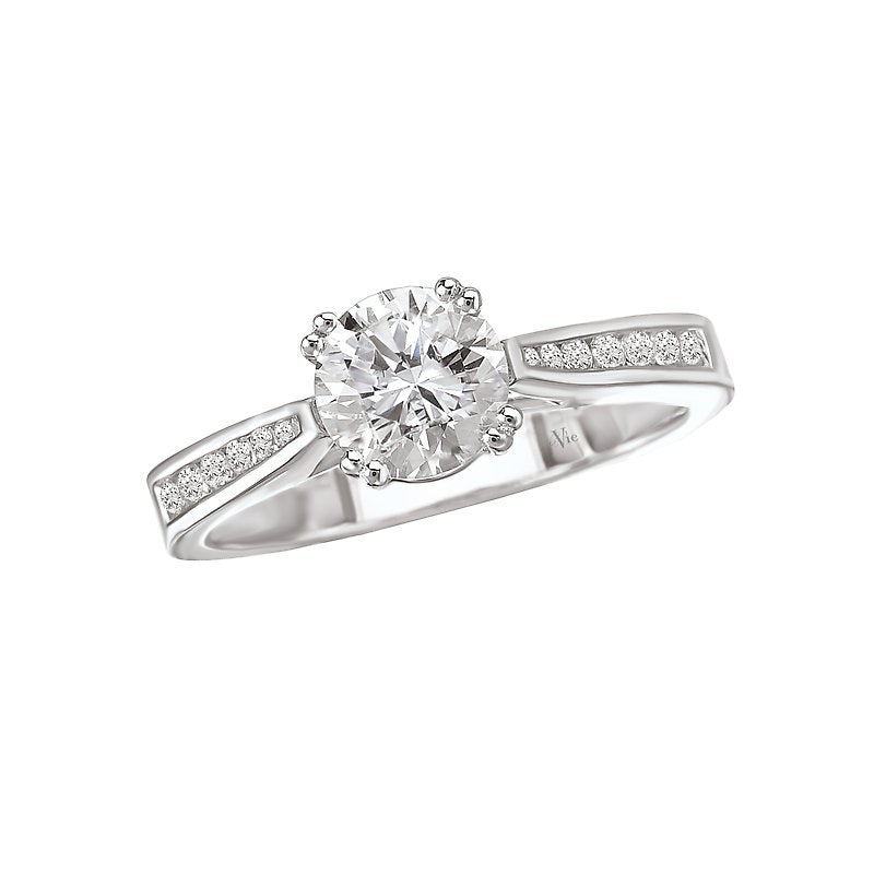 Glemera Bandora 14K White Gold Diamond Channel Set Semi-Mount Ring