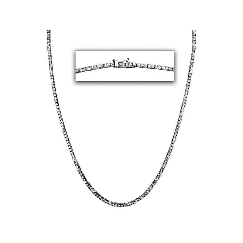 Luxora 14K White Gold Round Diamond Fashion Necklace - 5.0 Carat Total Weight