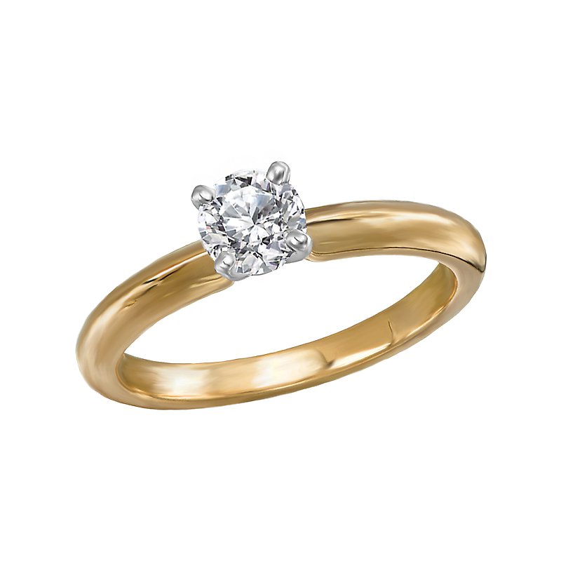 Glemera Solitaire Diamond Engagement Ring Semi-Mount 14K White Gold 5mm Round