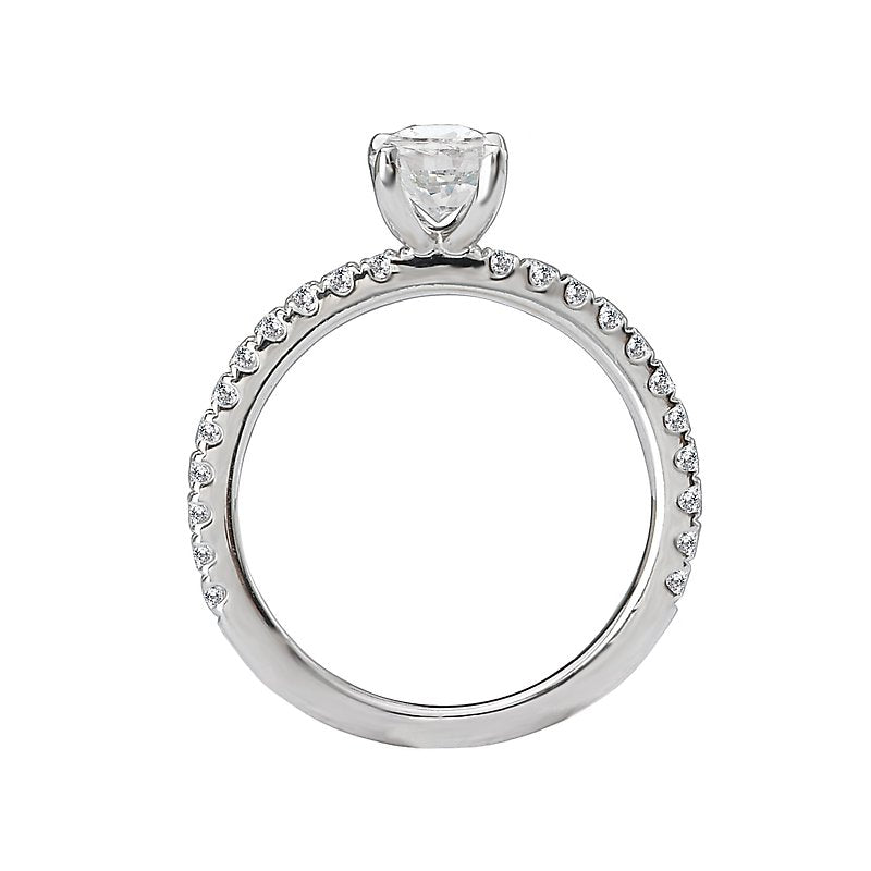 Orbelle 18K White Gold Oval Cut Diamond Semi-Mount Engagement Ring