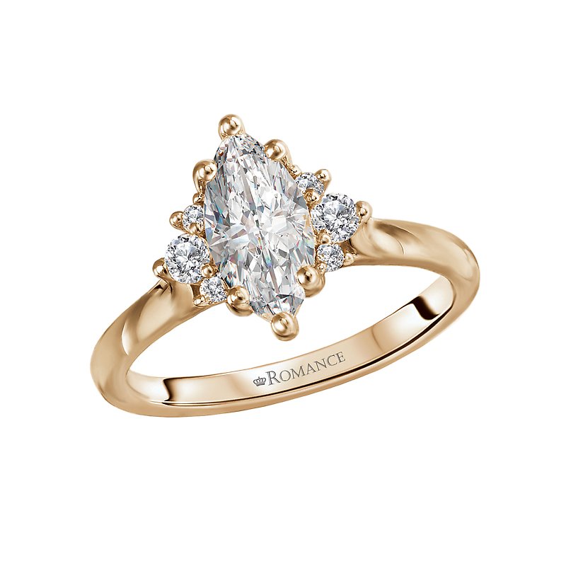 Bandora 14K Yellow Gold Marquise Diamond Engagement Ring Semi-Mount