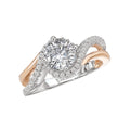 Orbelle Two Tone Diamond Engagement Ring Semi-Mount 14K White and Rose Gold