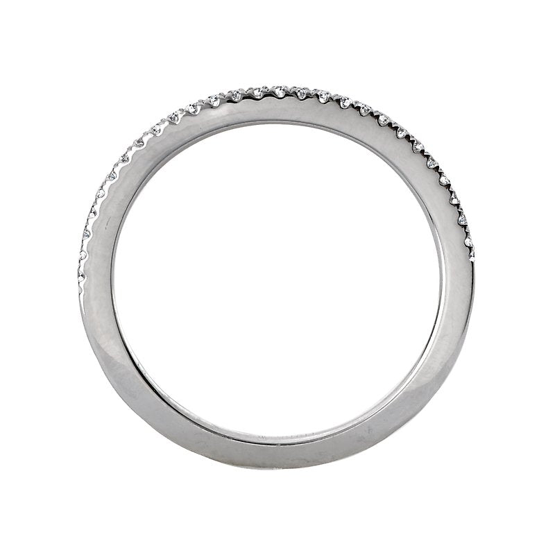 Curved 14K White Gold Diamond Wedding Band - Orbelle Matching Bands
