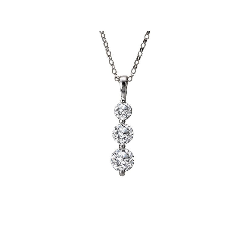 Luxora 14K White Gold Round Cut Diamond Pendant