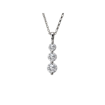 Luxora 14K White Gold Round Cut Diamond Pendant