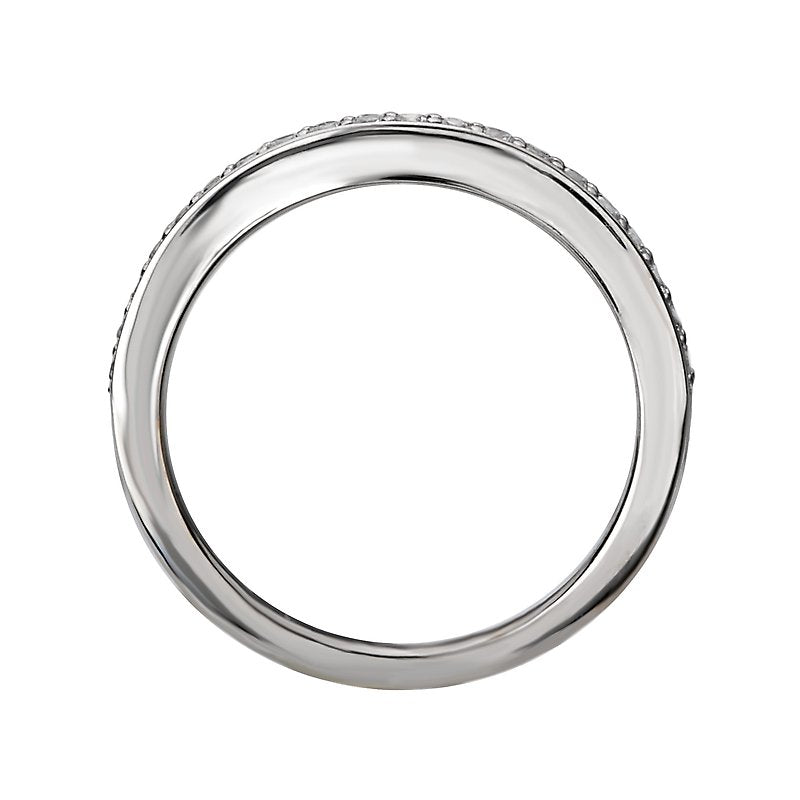 Orbelle Curved Diamond Wedding Band - 14K White Gold