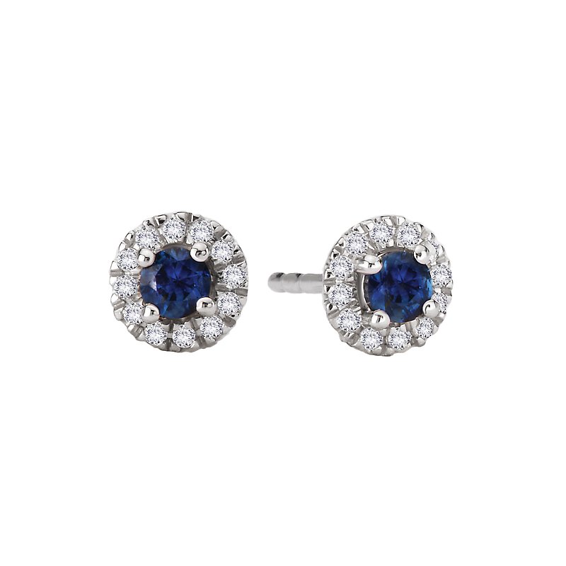 Luxora Diamond and Sapphire Fashion Earrings in 14K White Gold