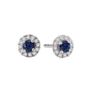Luxora Diamond and Sapphire Fashion Earrings in 14K White Gold