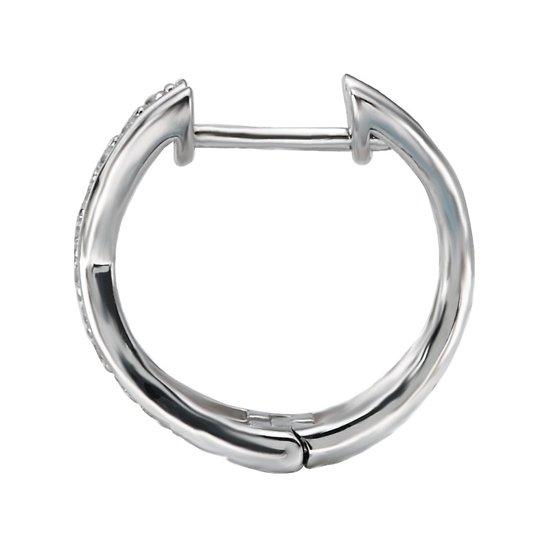 Luxora 14K White Gold Diamond Hoop Earrings