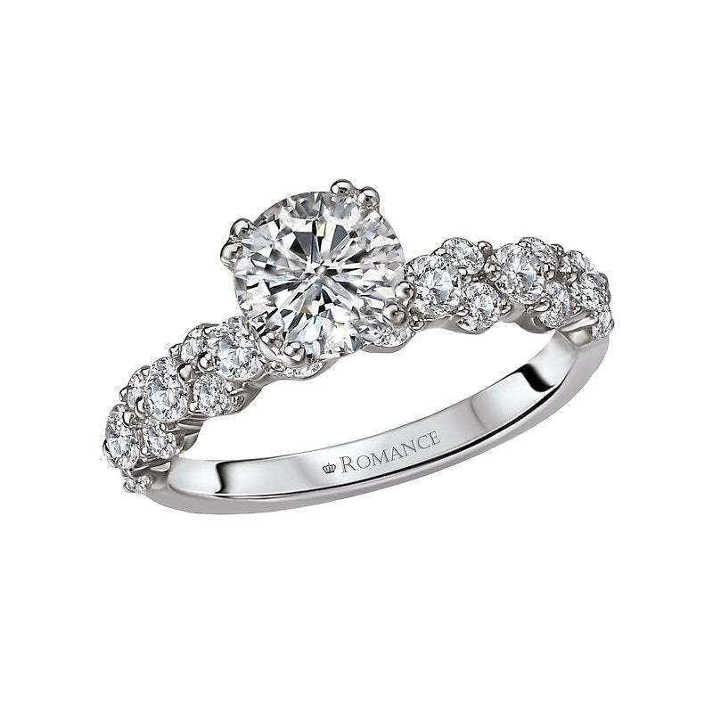 Orbelle 18K White Gold Diamond Cluster Semi-Mount Engagement Ring