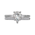 Orbelle 3-Stone Lab Grown Diamond White Gold Pear Shape Semi-Mount Engagement Ring