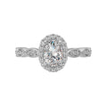 Orbelle Halo Semi Mount Ring in 14K White Gold with Oval Lab Grown Diamond