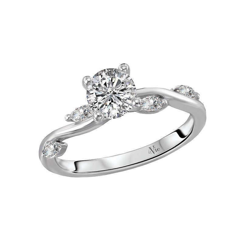 Glemera Bandora Diamond Engagement Ring in 14K White Gold