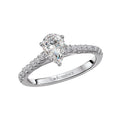 Bandora 14K White Gold Pear Shaped Diamond Semi-Mount Ring