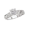 Glemera Bandora Swirl Diamond Engagement Ring Semi-Mount in 14K White Gold
