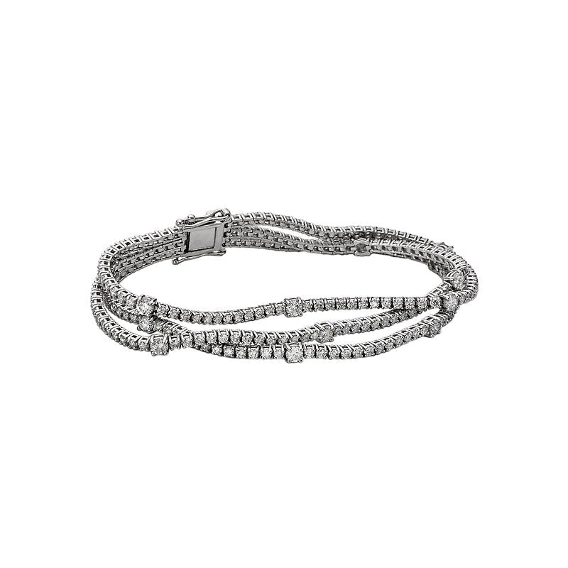 Luxora Ladies Fashion Diamond Bracelet - 14K White Gold Round Cut