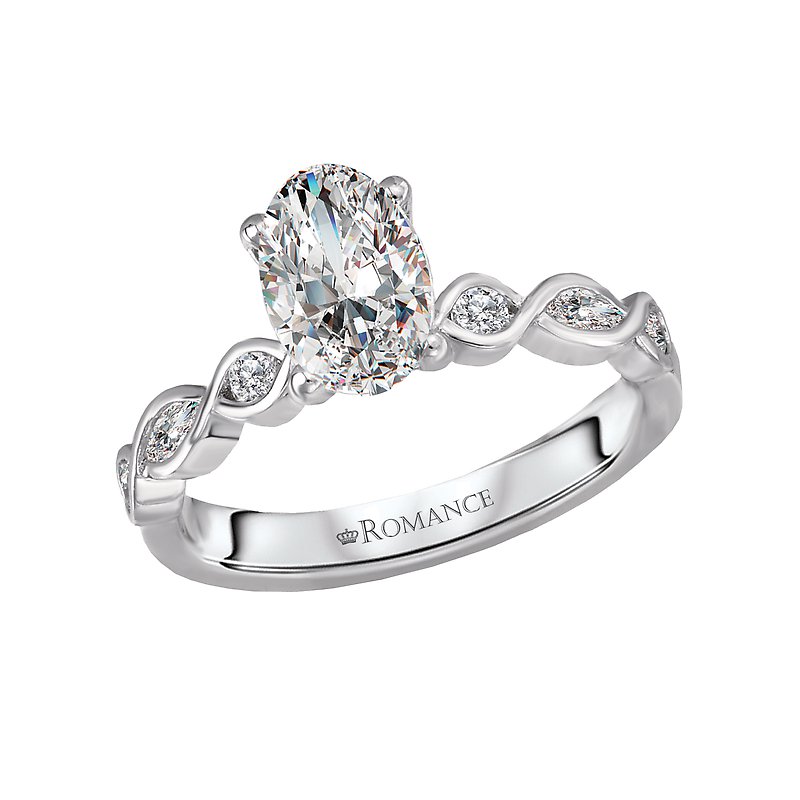 Bandora Orbelle White Gold Oval Diamond Semi-Mount Engagement Ring