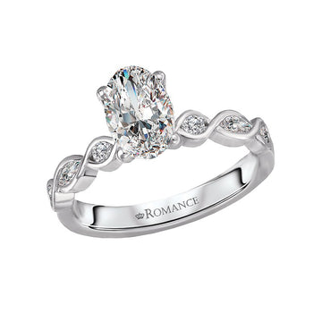 Bandora Orbelle White Gold Oval Diamond Semi-Mount Engagement Ring