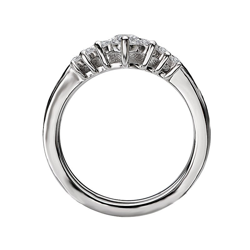 Curved Nesting Lab Grown Diamond Wedding Ring in 14K White Gold