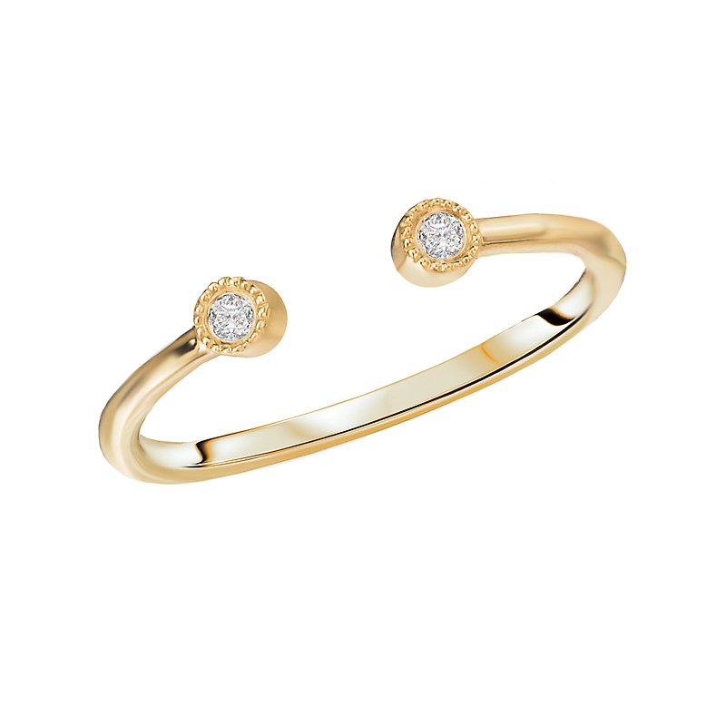 Luxora Ladies Fashion Diamond Ring in 14K Yellow Gold with Milgrain Detail