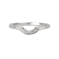 Vintage 14K White Gold Curved Wedding Band with Lab Grown Diamond