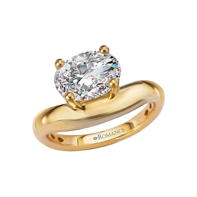 Orbelle Solitaire Hidden Halo Diamond Engagement Ring in 14K Yellow Gold