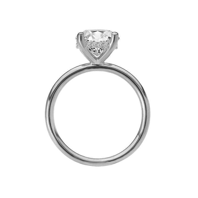 Platinum Hidden Halo Engagement Ring with 8.2mm Round Diamond Setting