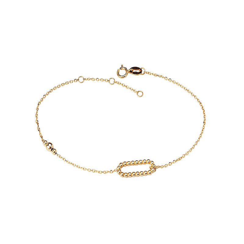 Luxora Italian 14kt Gold Paperclip Bracelet | Beaded Chain Design